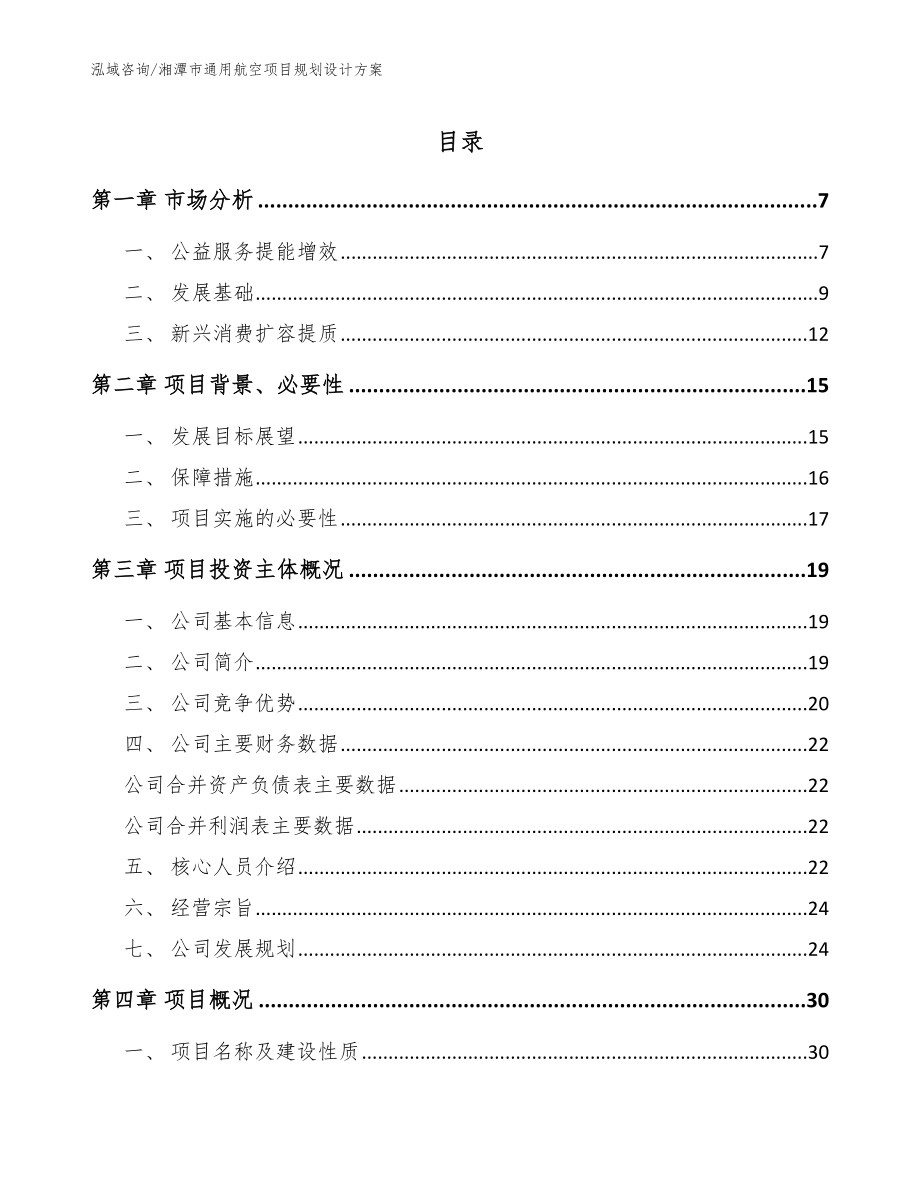 湘潭市通用航空项目规划设计【模板范本】_第1页