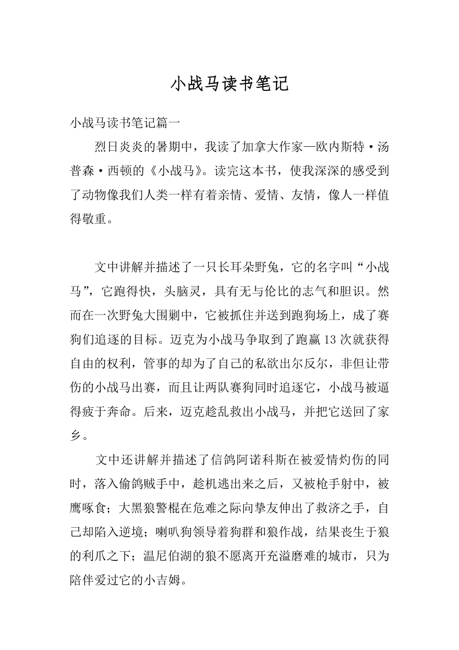 小战马读书笔记汇编_第1页