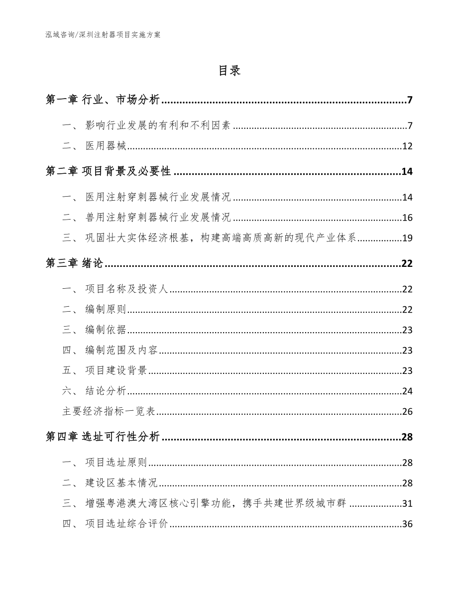 深圳注射器项目实施方案范文_第1页