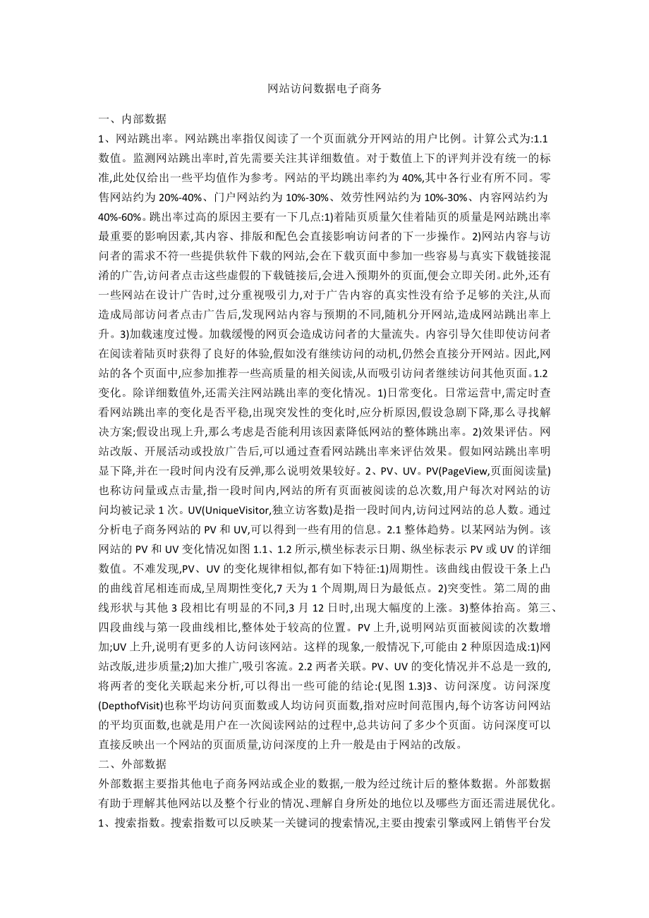 网站访问数据电子商务_第1页