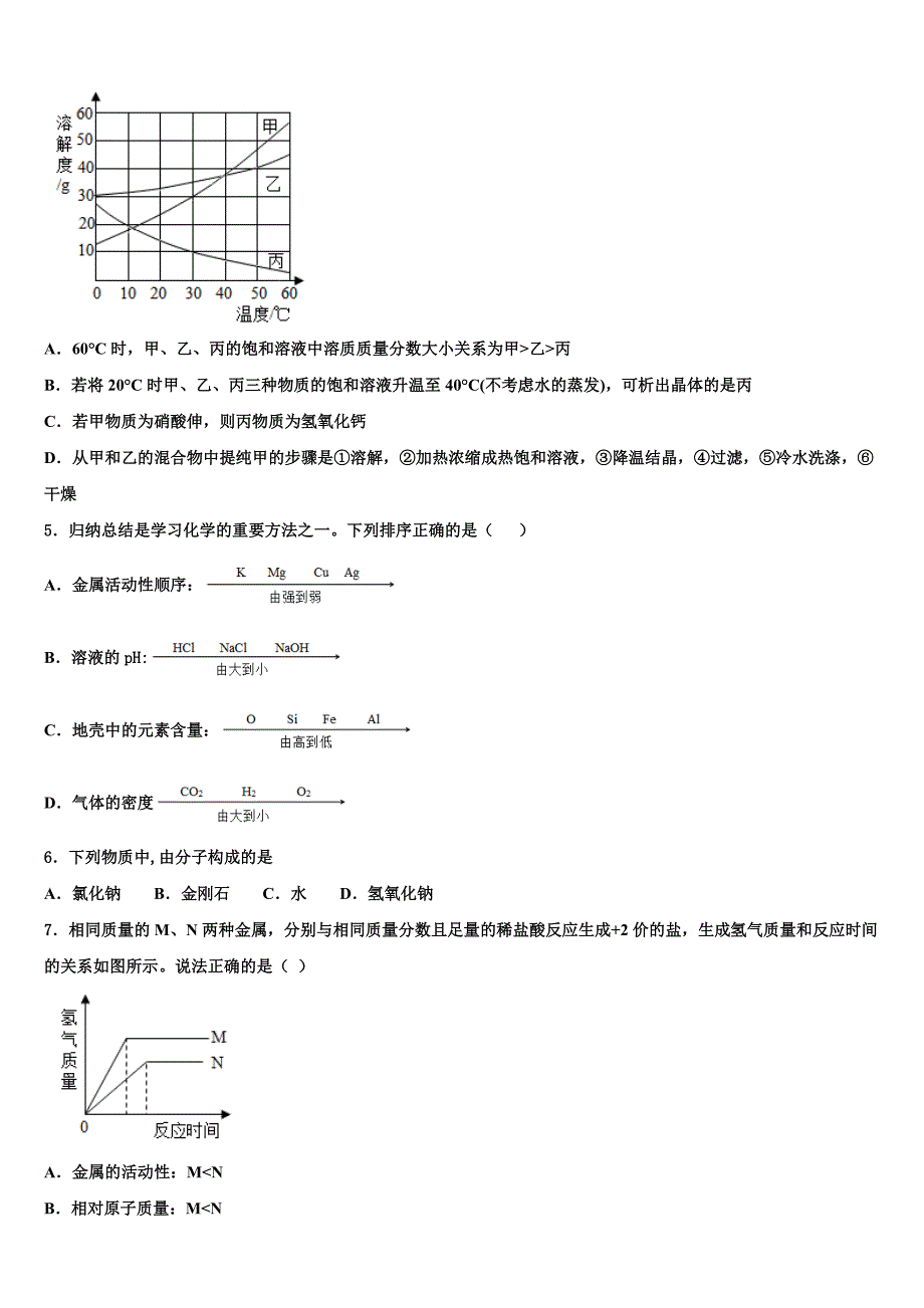 2022年广西陆川县重点中学中考适应性考试化学试题含解析_第2页