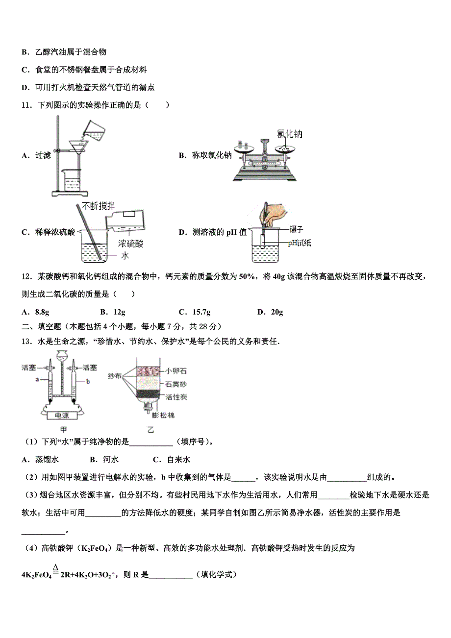 2022年安徽省芜湖县联考十校联考最后化学试题含解析_第3页