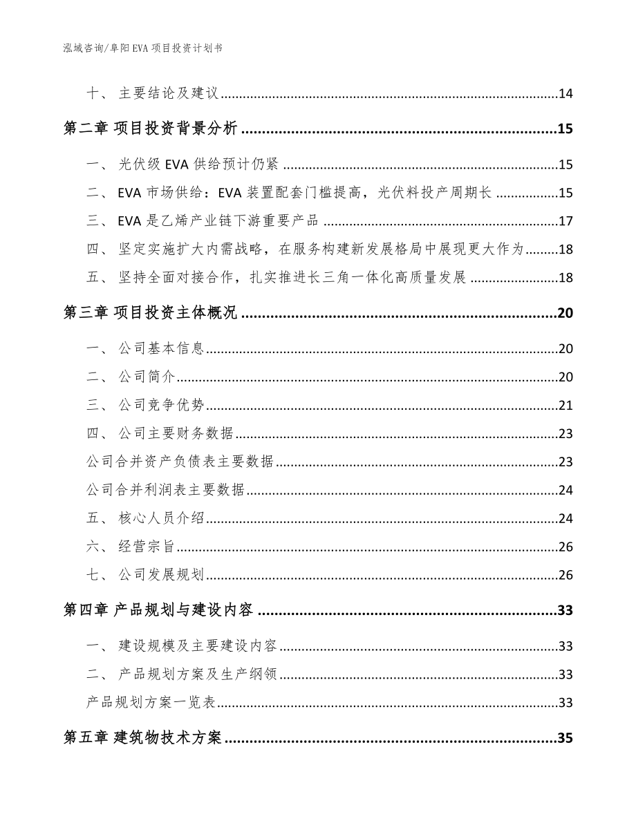 阜阳EVA项目投资计划书_第4页
