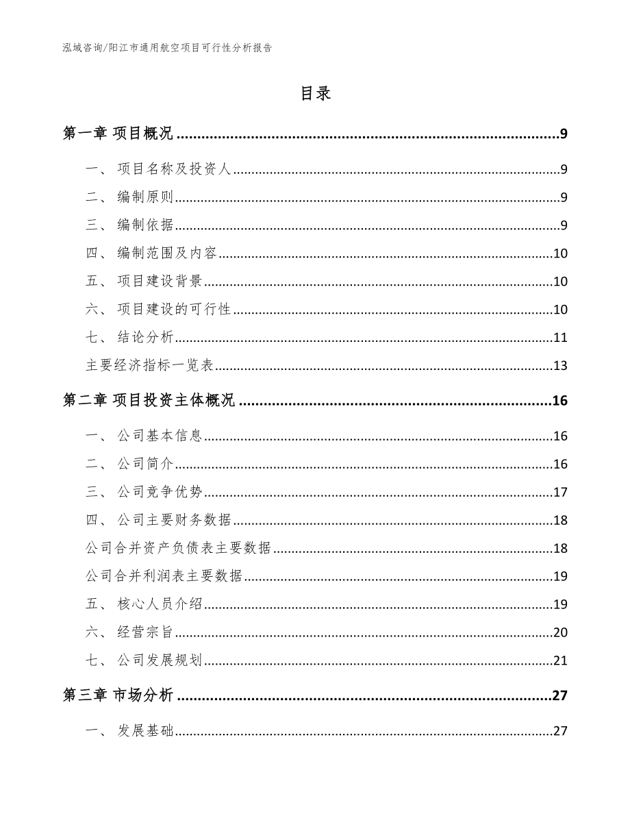 阳江市通用航空项目可行性分析报告_模板参考_第2页