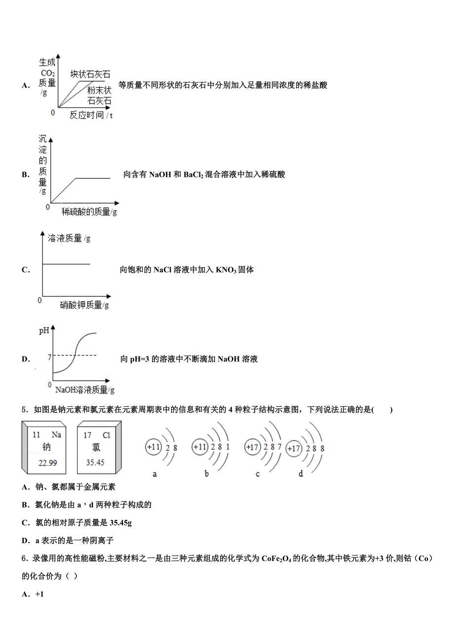 2022年广东省广州市第65中学中考化学四模试卷含解析_第2页