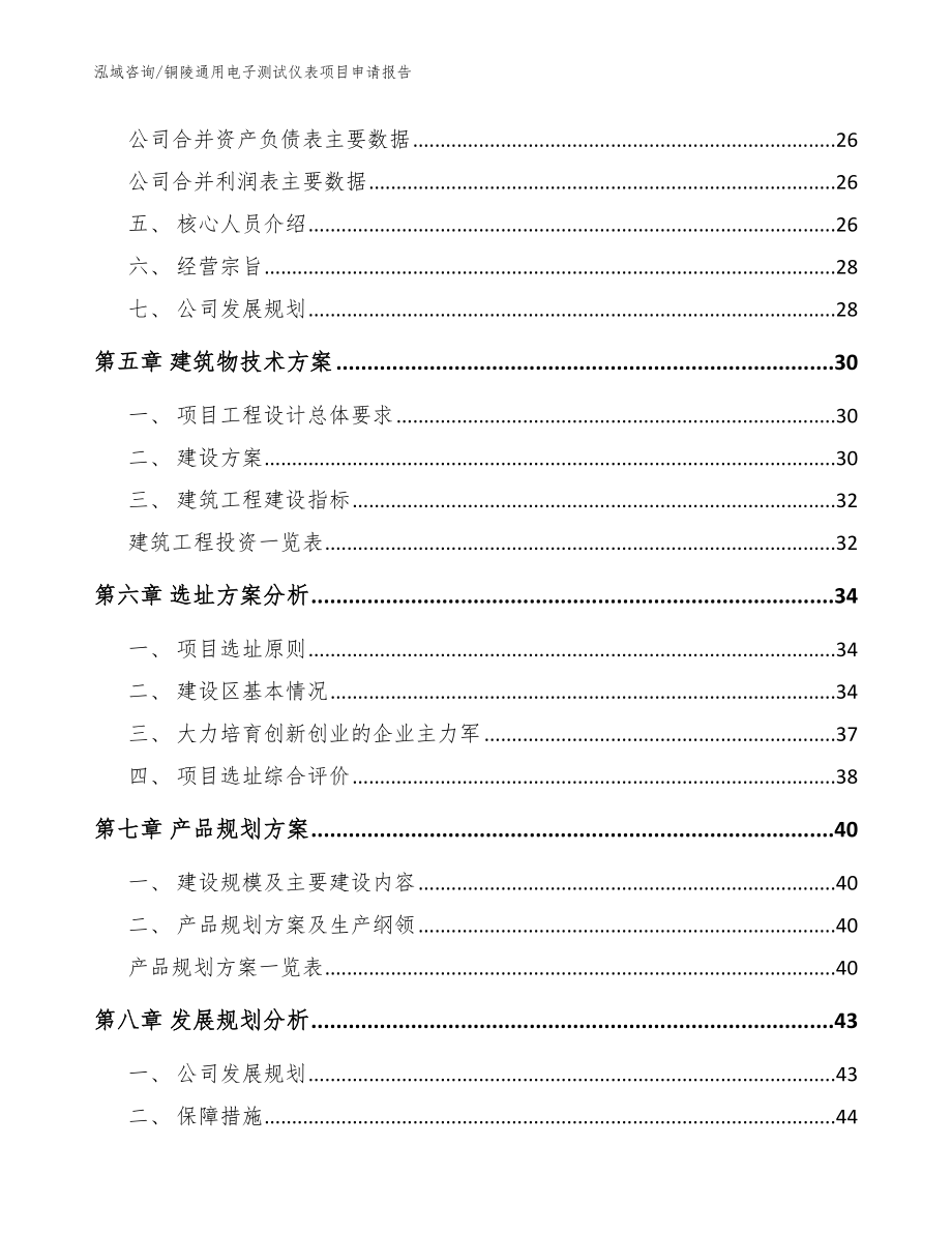 铜陵通用电子测试仪表项目申请报告模板_第2页