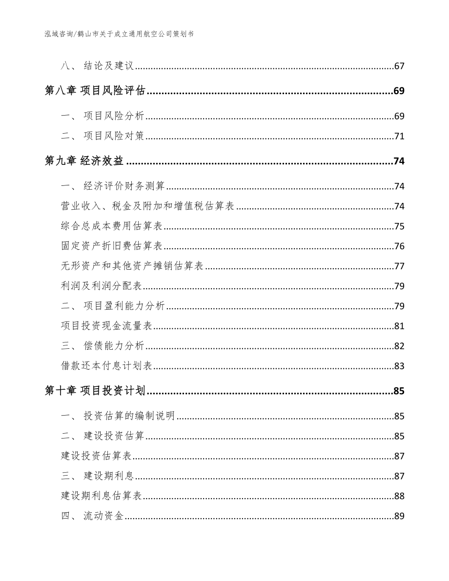 鹤山市关于成立通用航空公司策划书_范文参考_第4页