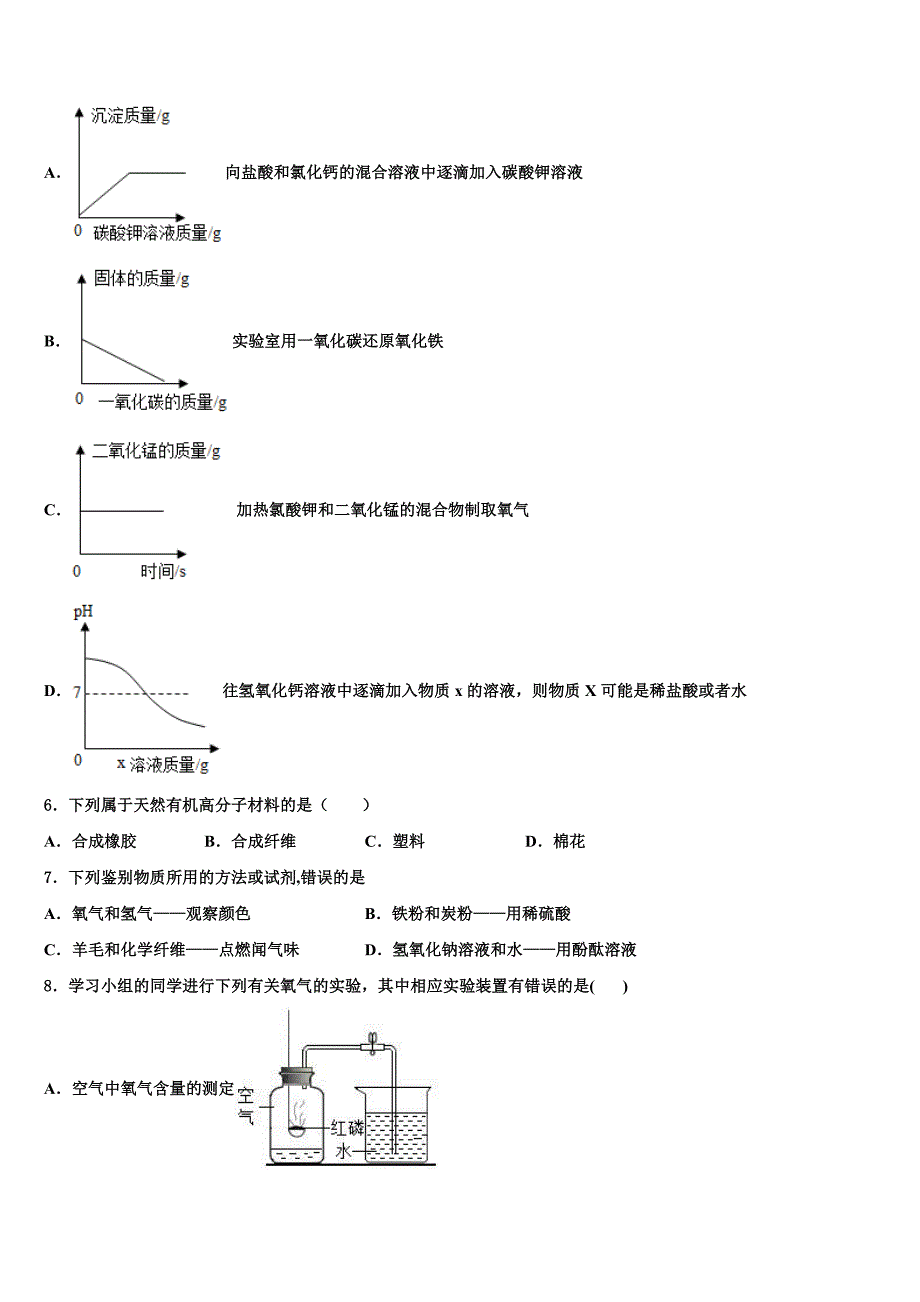 2022届云南省红河市达标名校中考化学押题卷含解析_第2页