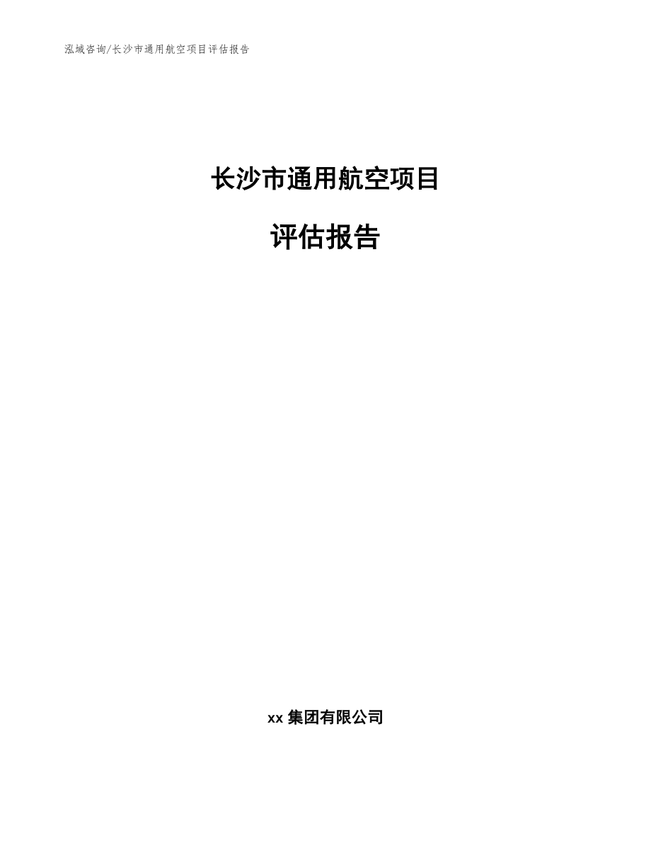 长沙市通用航空项目评估报告参考模板_第1页