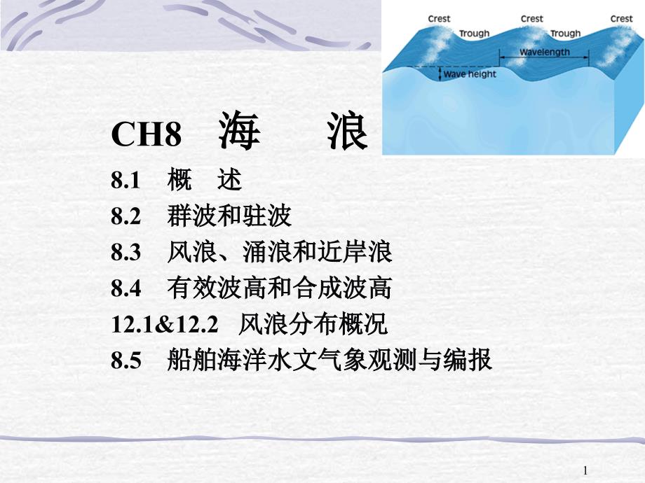 航海气象与海洋学第八章海浪课件_第1页