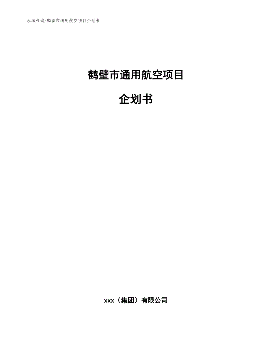 鹤壁市通用航空项目企划书范文参考_第1页