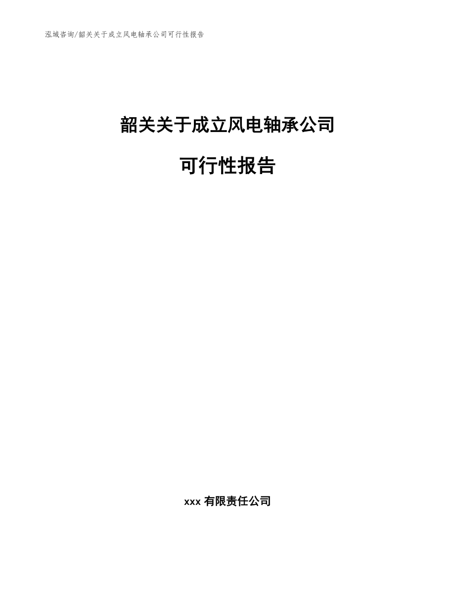 韶关关于成立风电轴承公司可行性报告_第1页