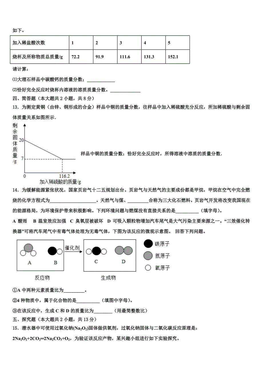 2022年陕西省靖边县中考试题猜想化学试卷含解析_第4页