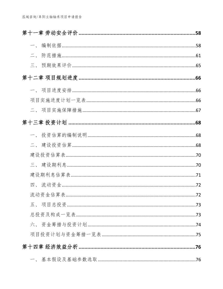 阜阳主轴轴承项目申请报告_范文_第5页