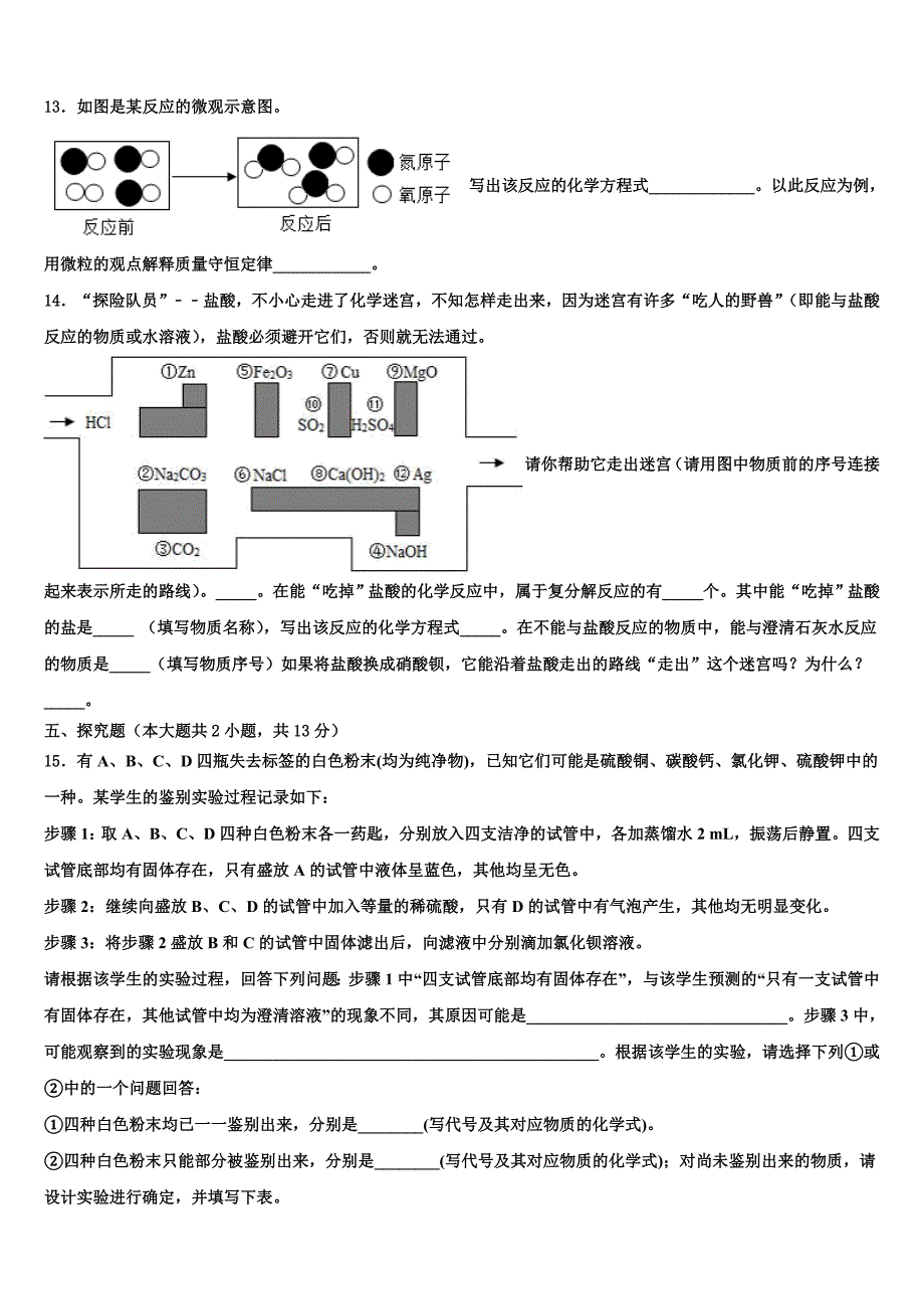 2022届四川省蓬安县重点达标名校中考考前最后一卷化学试卷含解析_第4页