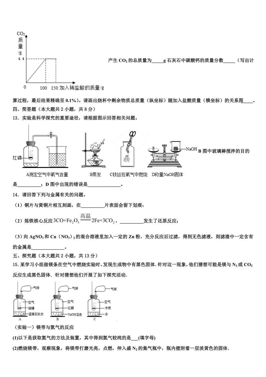 2022年河北省邯郸市育华中学中考化学最后冲刺浓缩精华卷含解析_第5页