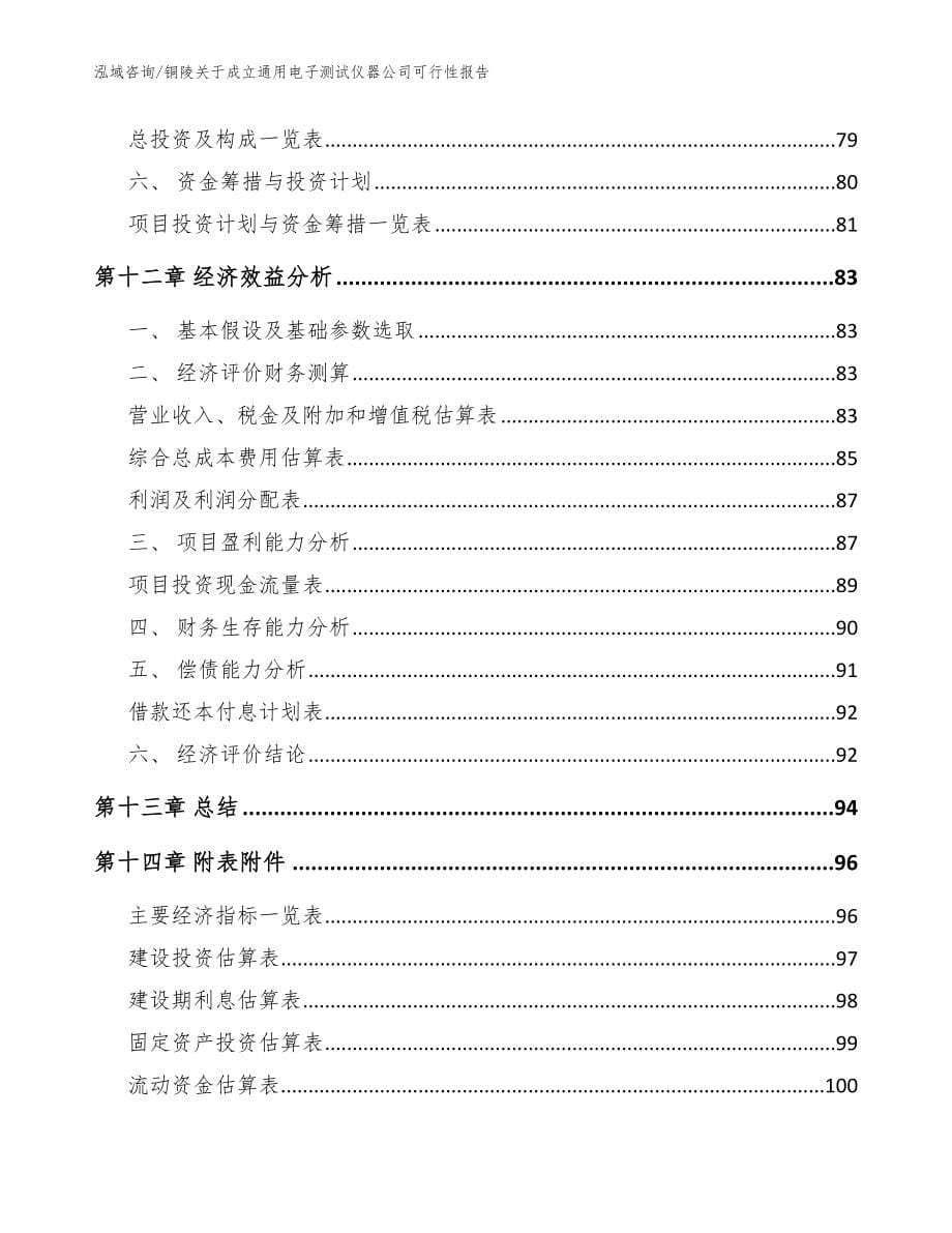 铜陵关于成立通用电子测试仪器公司可行性报告_第5页