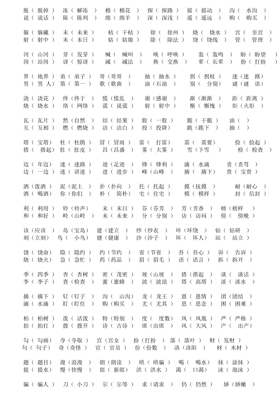 年二年级下学期语文复习之形近字组词_第1页