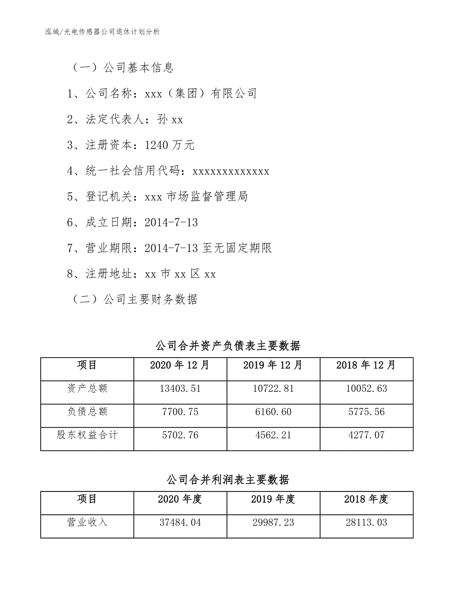 光电传感器公司退休计划分析_第2页