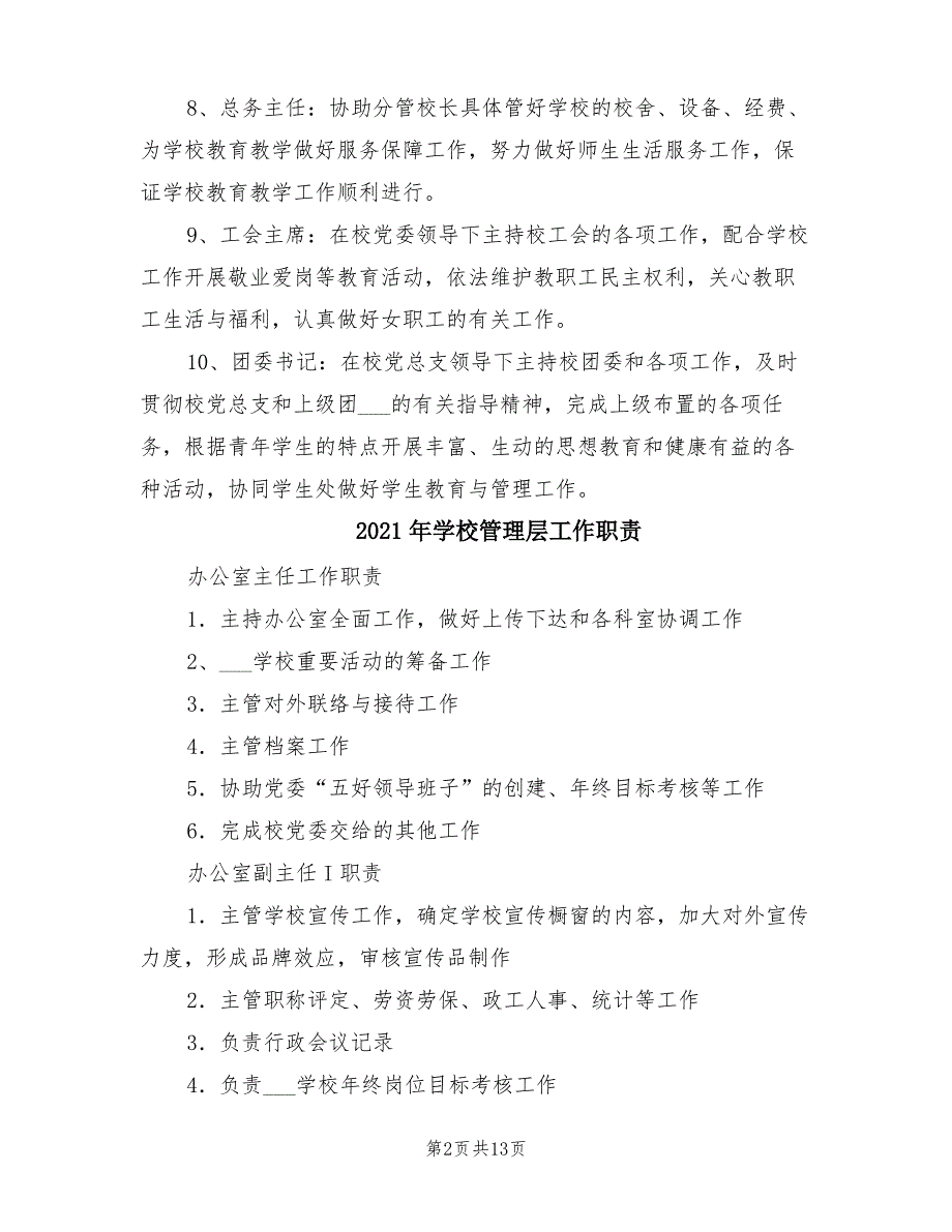 2021年学校管理人员岗位职责_第2页