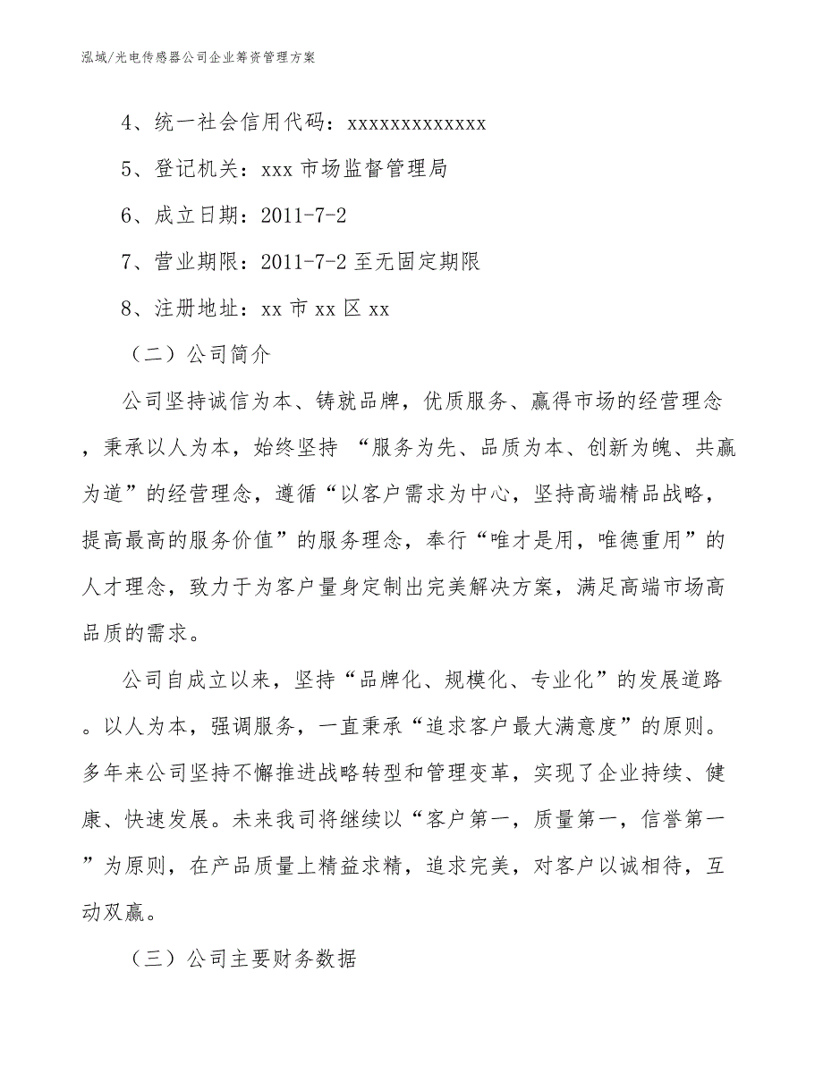 光电传感器公司企业筹资管理方案【范文】_第3页