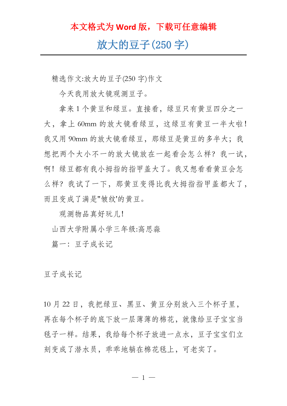 放大的豆子(250字)_第1页