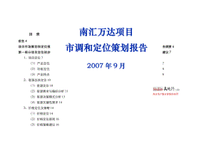 上海南汇万达广场项目市调和定位策划报告