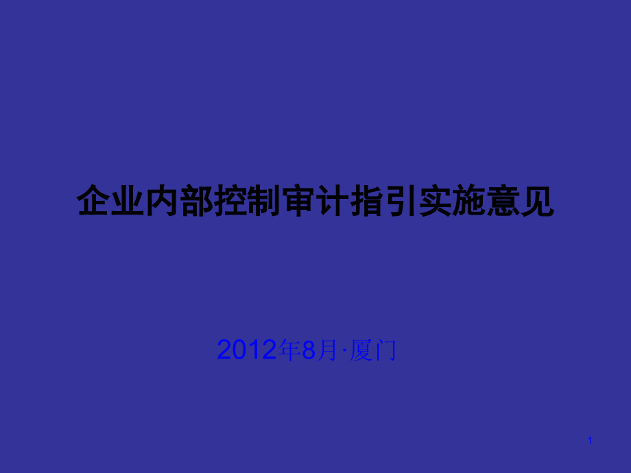 企业内部控制审计指引实施意见(116页PPT)_第1页