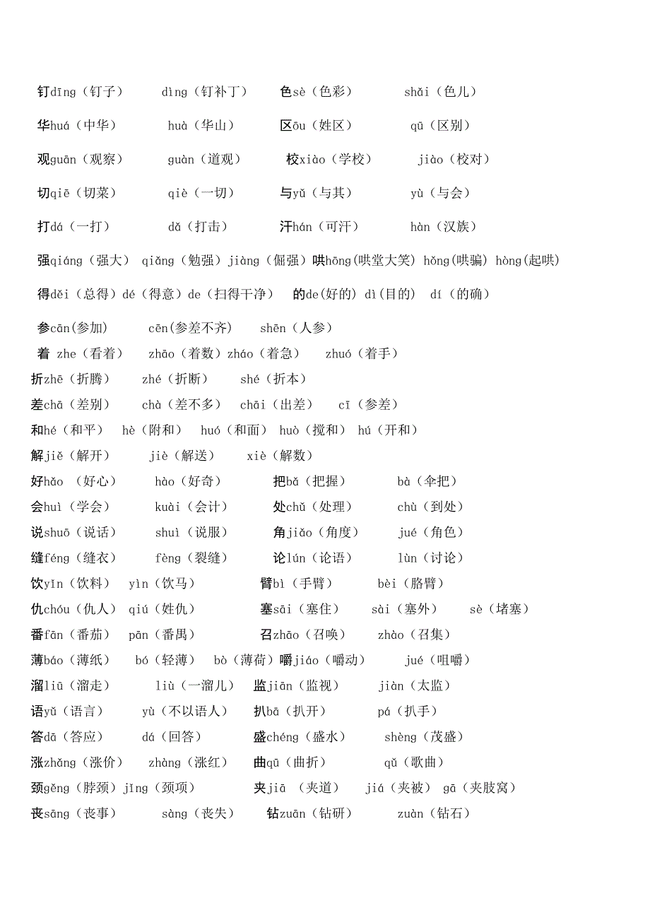 年小学语文考试常见多音字总结大全小升初)_第3页