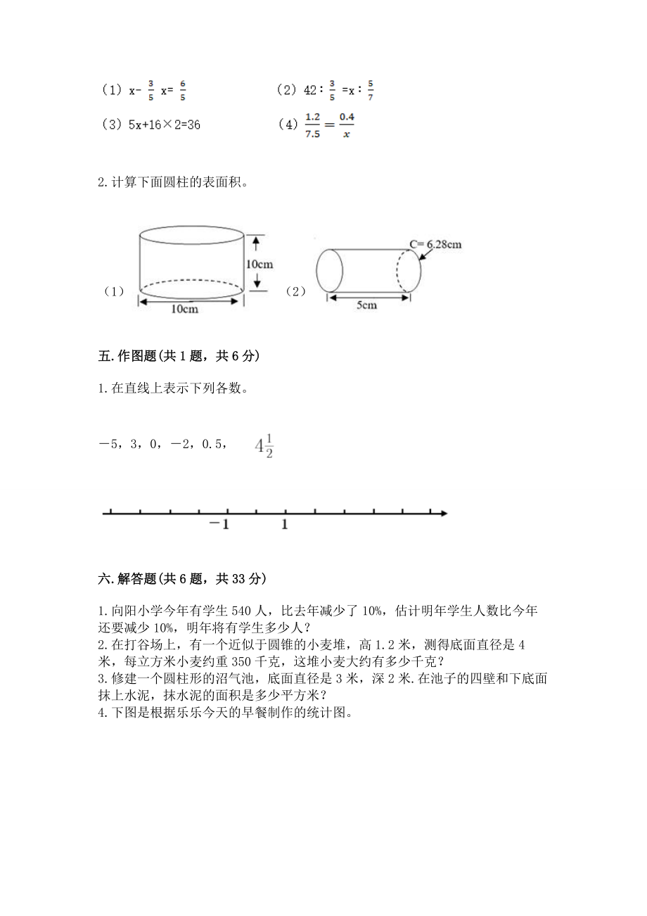 数学小升初期末测试试卷附答案（基础题）_第3页