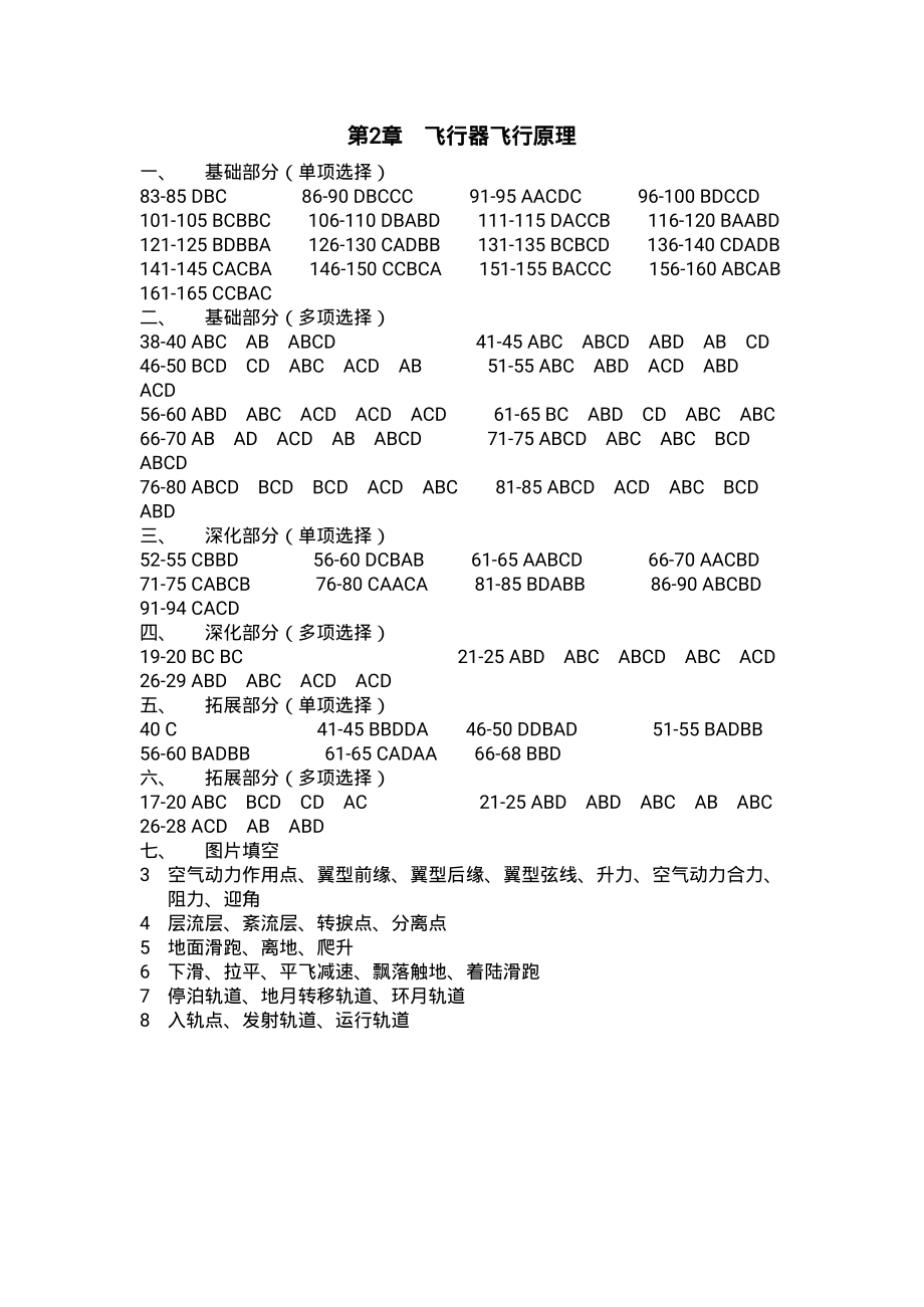 2017年航空航天概论习题(第4版)参考答案_第2页