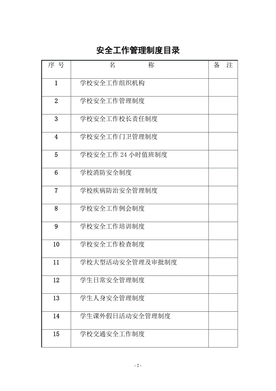 学校安全管理制度汇编台账(doc 52页)_第2页