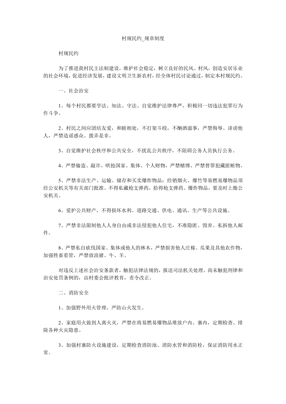 村规民约规章制度_第1页