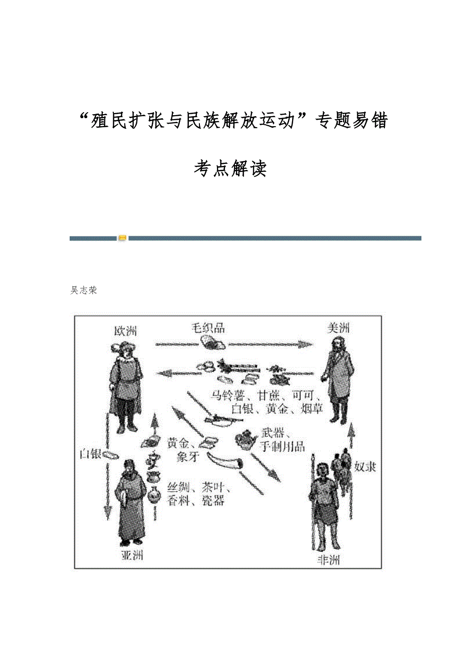 殖民扩张与民族解放运动专题易错考点解读_第1页
