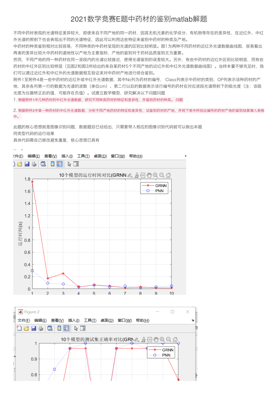 2021数学竞赛E题中药材的鉴别matlab解题_第1页