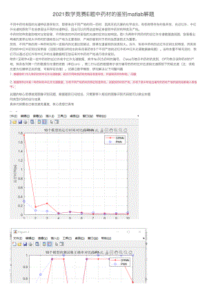 2021数学竞赛E题中药材的鉴别matlab解题