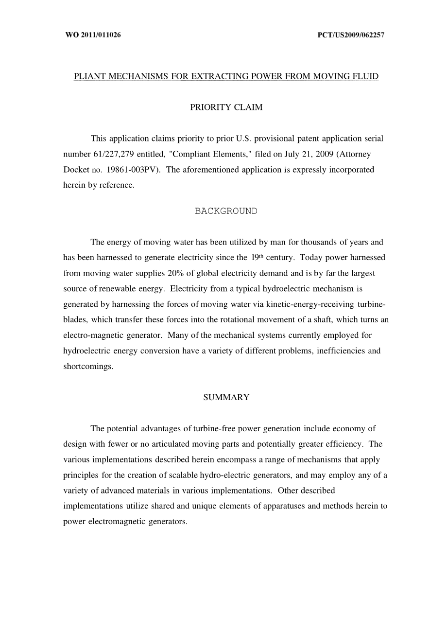 PLIANT MECHANISMS FOR EXTRACTING POWER FROM MOVING_第2页