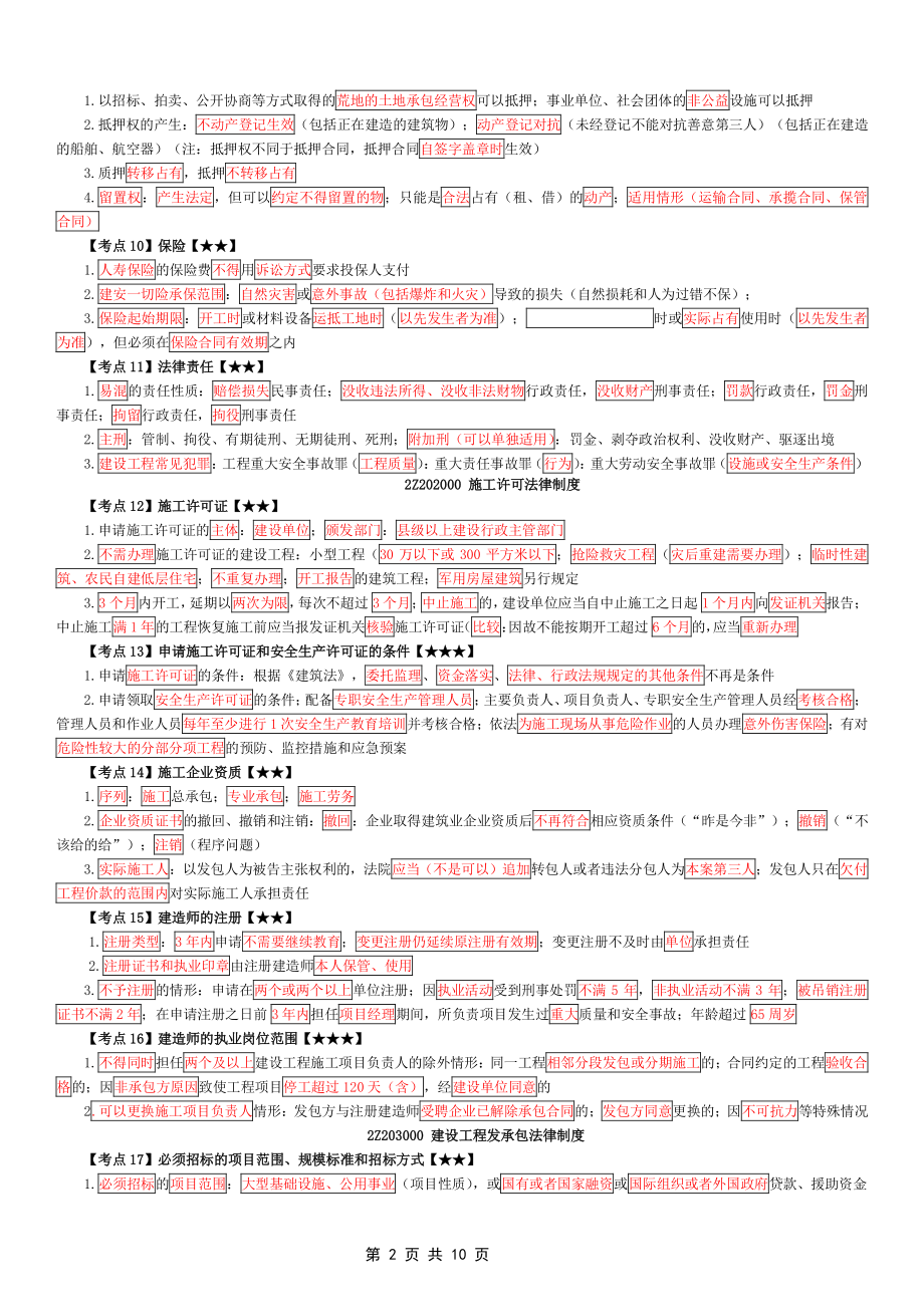 2022年二级建造师《法规》重要知识点汇总_第2页