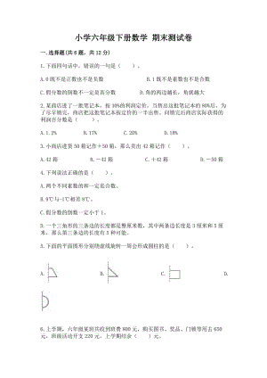 小学六年级下册（数学）期末测试卷精品（a卷）一套