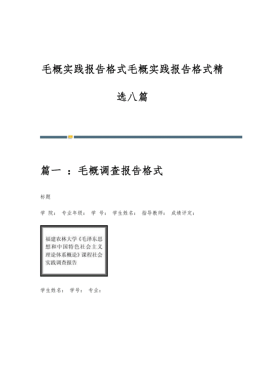 毛概实践报告格式毛概实践报告格式精选八篇_第1页