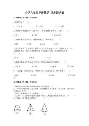 小学六年级下册（数学）期末测试卷精品【巩固】一套