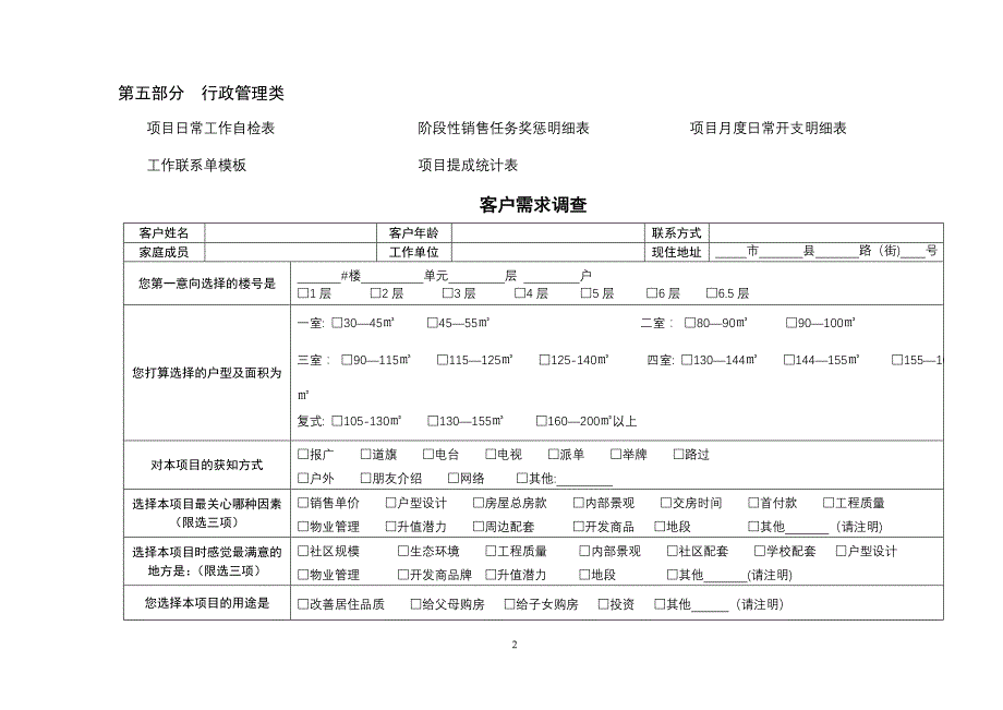 楼盘销售全套表格试卷教案_第2页