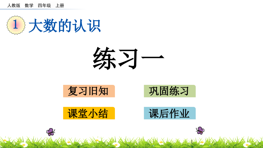 人教版四年级上册数学复习练习题精品课件(全册)_第1页