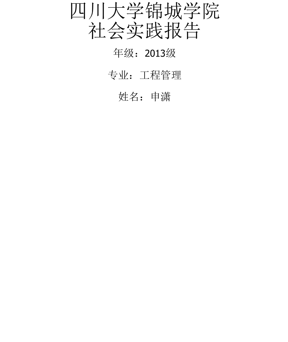 成都SS儿童村社会实践报告_第1页