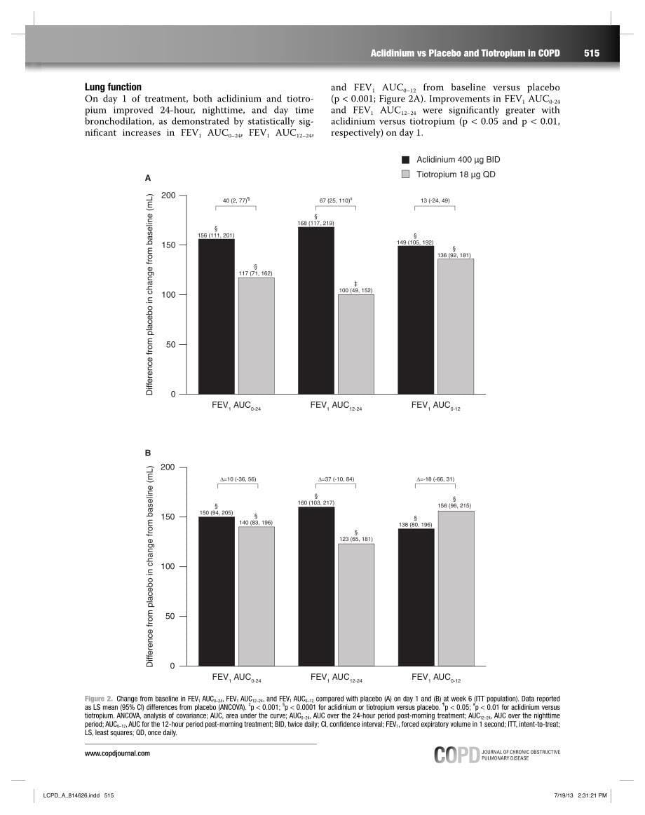 Efficacy and Safety of Aclidinium Bromide Compared with Placebo and Tiotropium in Patients with Moderate-to-Severe Chronic Obstructive Pulmonary Disease Results from a 6-week, Randomized, Co_第5页