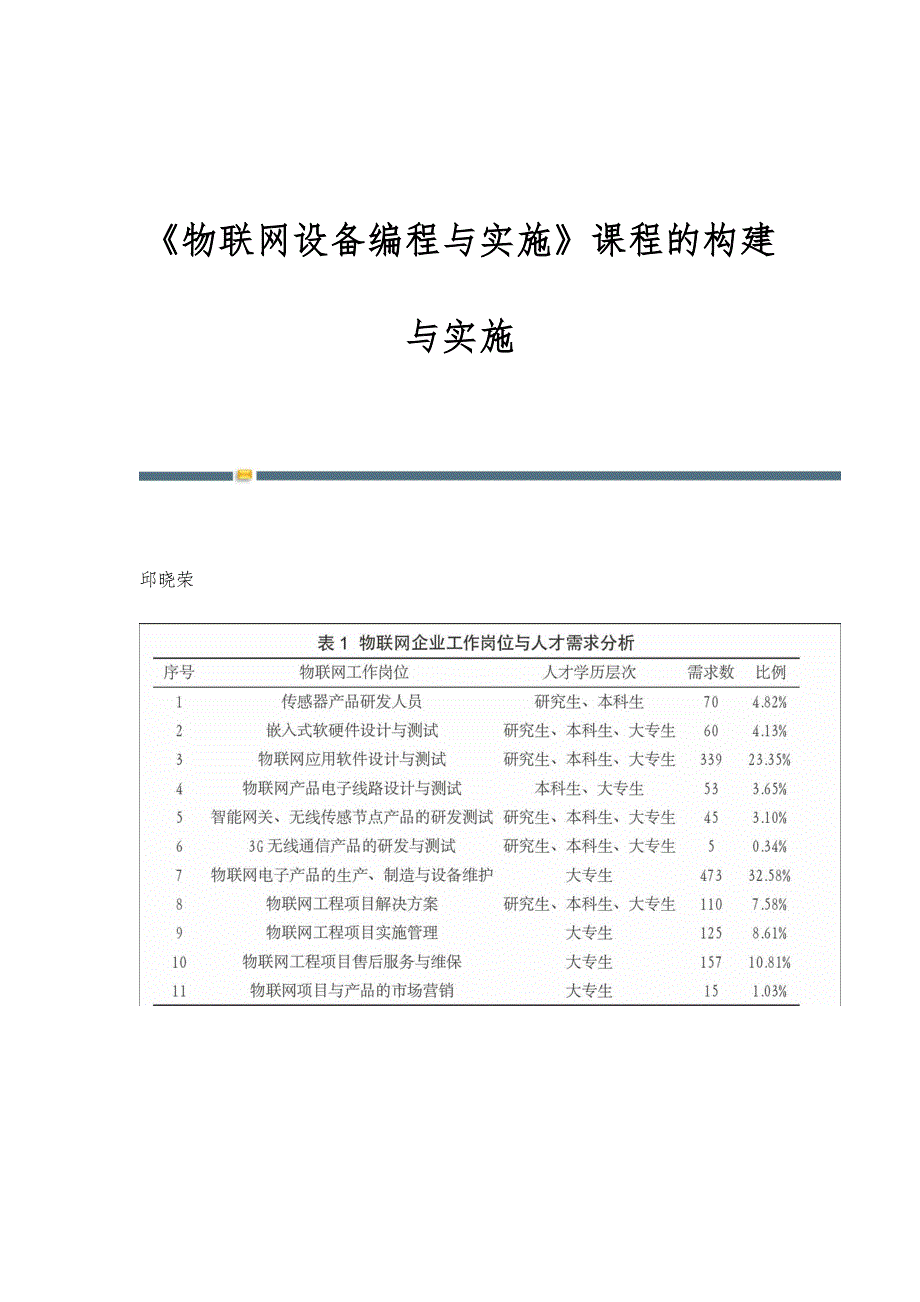《物联网设备编程与实施》课程的构建与实施_第1页