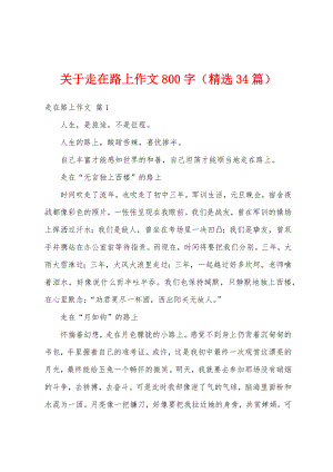 关于走在路上作文800字（精选34篇）