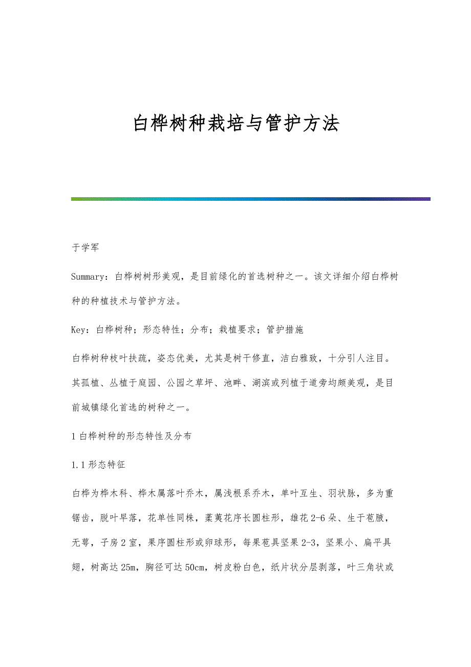 白桦树种栽培与管护方法_第1页