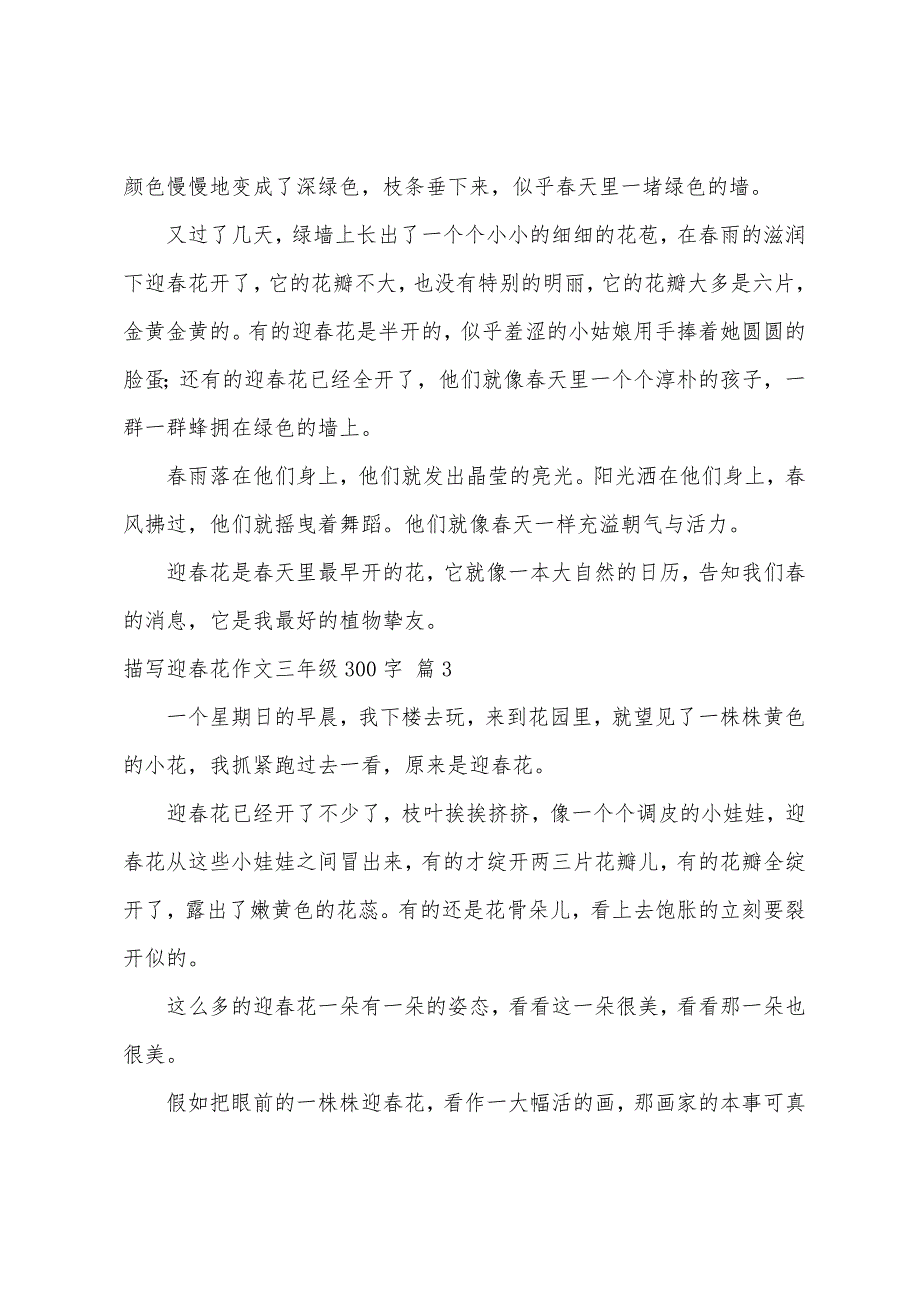 描写迎春花作文三年级300字（精选70篇）_第2页