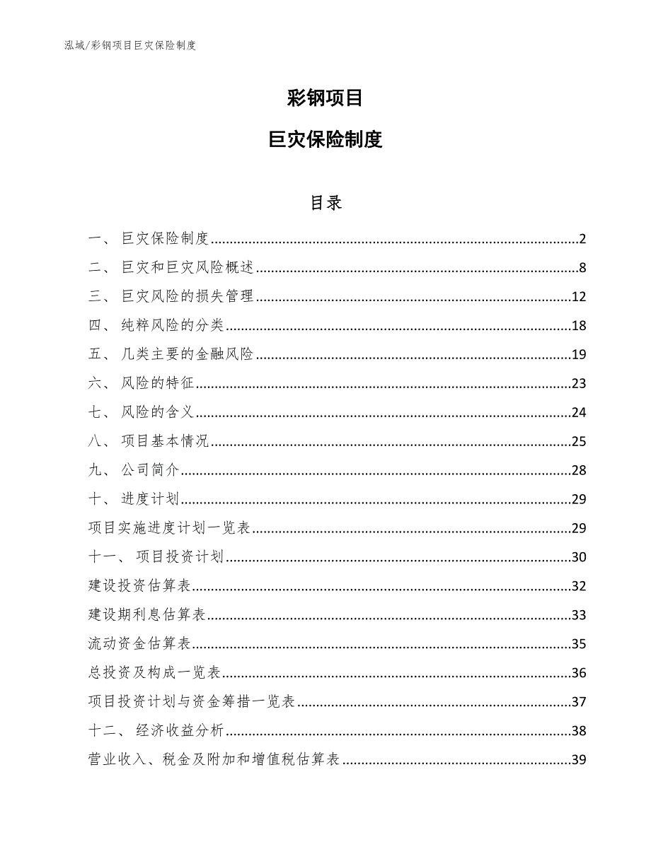 彩钢项目巨灾保险制度（参考）_第1页